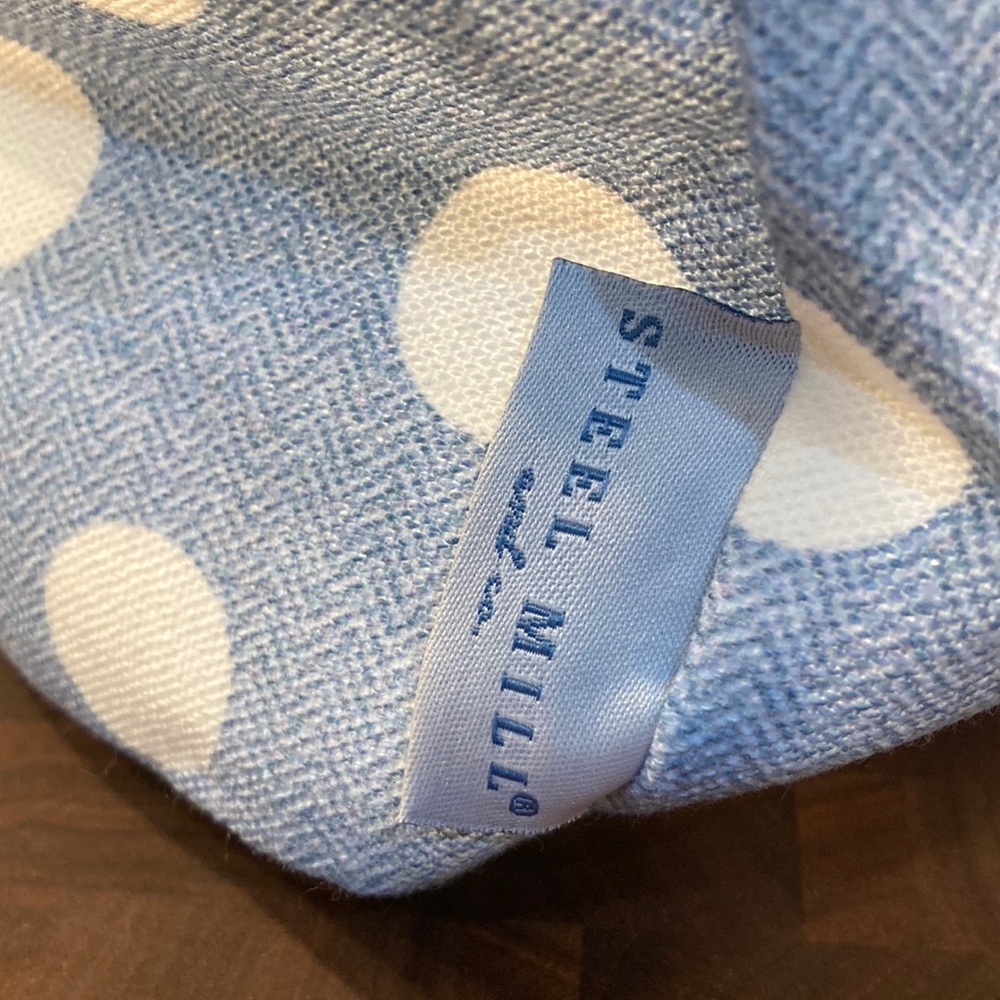 NWOT Set of 3 Steel Mill Blue and White Polka Dot Fabric